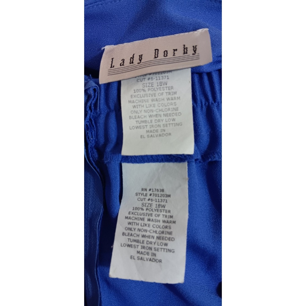 Lady Dorby Blue 2 Piece Skirt Set Floral Embroidery Button Top Skirt 18W - Picture 2 of 6